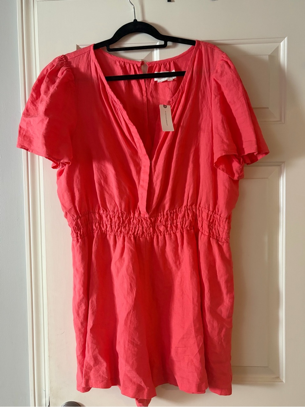 Anthropologie Somerset Romper in Coral - XL and NWT!